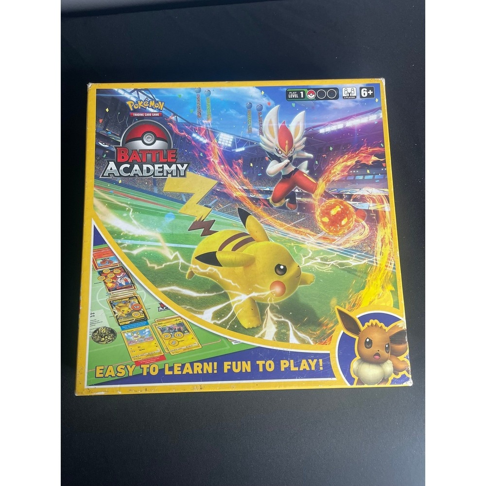 Pokemon TCG Battle Academy Board Game Pikachu Eevee Cinderace Decks Incomplete